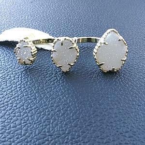 Naomi Double Ring Iridescent Drusy 7/8 Medium/Larg